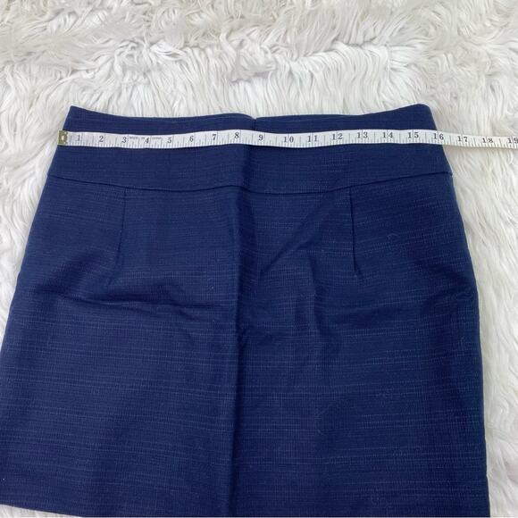 J. Crew Factory Preppy Textured Cotton Mini Skirt Navy Blue Size 6 - Picture 5 of 7